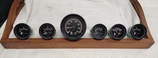 Teleflex Boat Gauge Black And Orange  Set Of 6  RPM, Temp,  Fuel x2, Oil, Volts