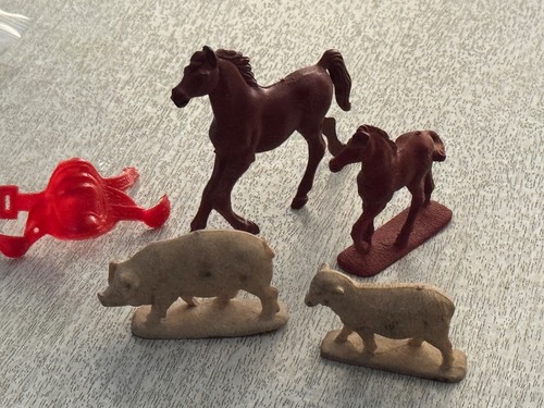 4 Vintage Marx Hereford Preis Vieh Bauernhof Tier Scheune Spielset - Bild 2 von 20