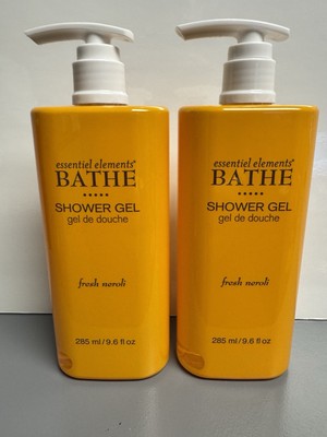 2 PACK Essentiel Elements Bathe SHOWER GEL BODY WASH 9.6oz Bottles Fresh Neroli