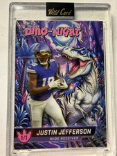 🔥JUSTIN JEFFERSON 2026 Wild Card Dino Night 🏈 Encased 1/1 Gold Mojo One Of One