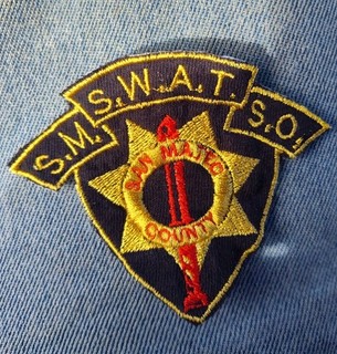 RARE! SAN MATEO COUNTY CA SWAT SPECIAL OPERATIONS POLICE DEPARTMENT PATCH 4 INCH