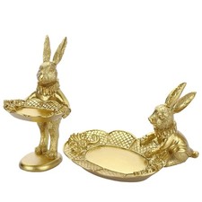 Decorative Rabbit Resin Tray Entryway Storage Organizers Jewelry Display