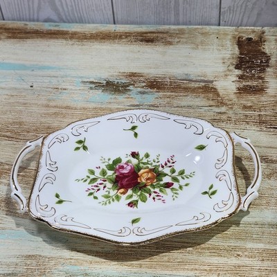 Royal Albert Old Country Roses 7.5'' Doyble Handle Tray Trinket Dish Beautiful 
