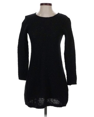 blík by Laufey Varma Design Icelandic Wool Black Minimalist Sweater Dress Small