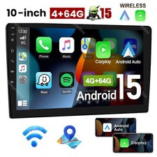 4G 64G Android 15.0 Car Stereo Radio 10.1" Touch Screen GPS WIFI Apple Carplay