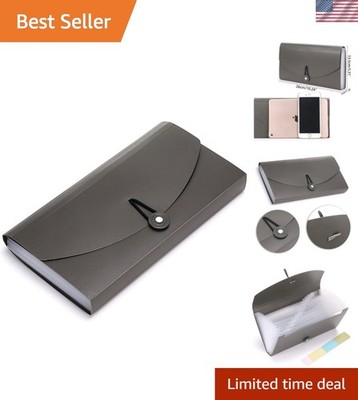 13 Pockets Expanding Check Bill File Folder-Hand-held Small Accordion File Fo...
