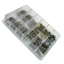 144Pack Multi-Size Steel Watch Stem Crown Assortment Watchmake Repair Parts Kit