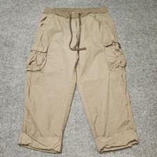 Standard James Perse Pants Womens 3 Brownish Cargo Drawstring Rolled Cropped