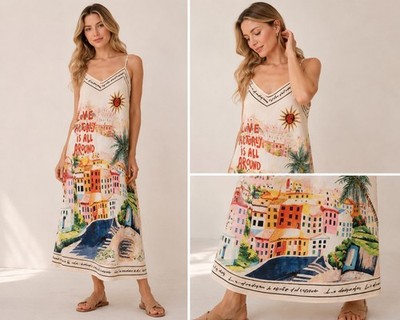 Sommerkleid  Print Lang 