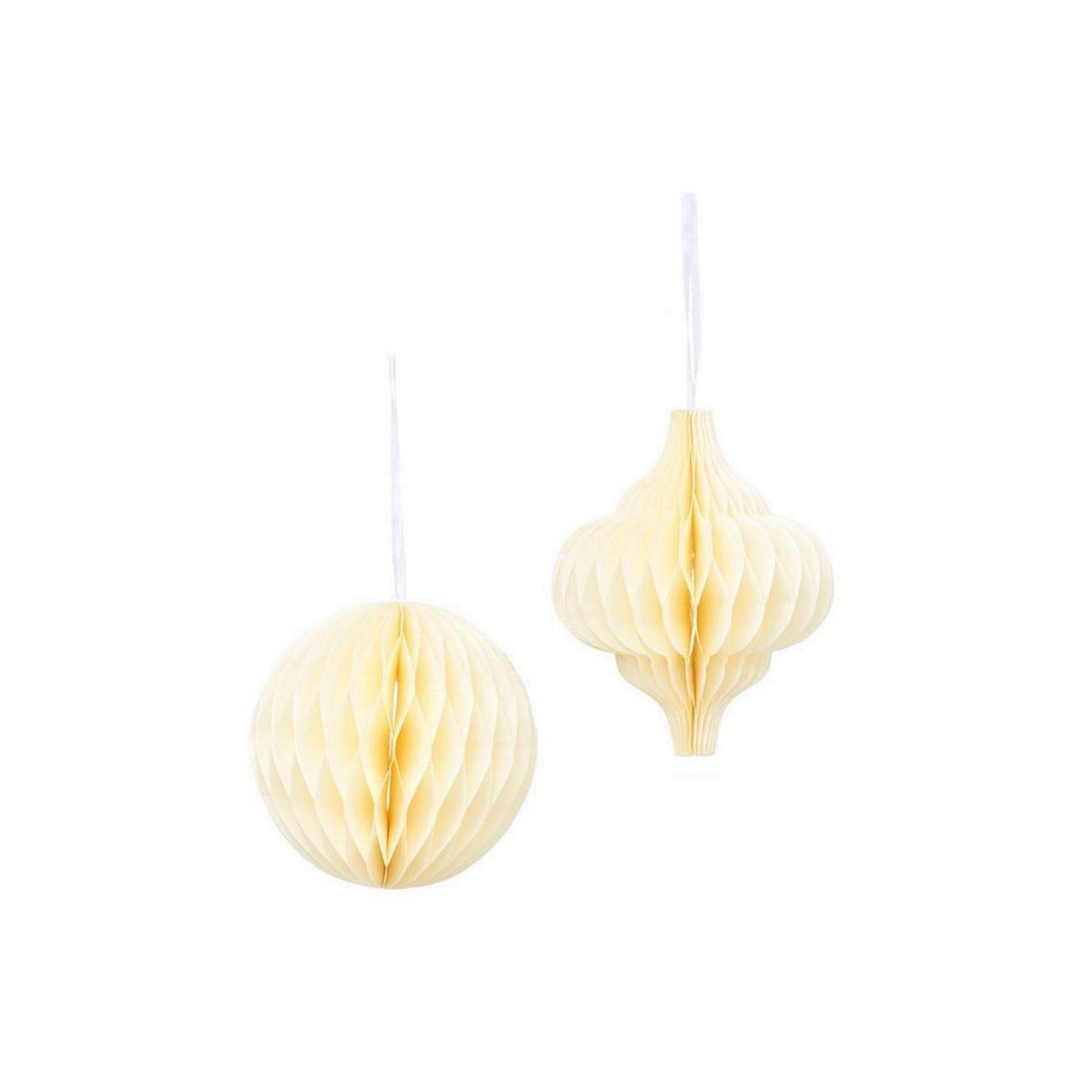 Sass&Belle Paper White Honeycomb Christmas Party Hanging Decoration Tree 2Pack