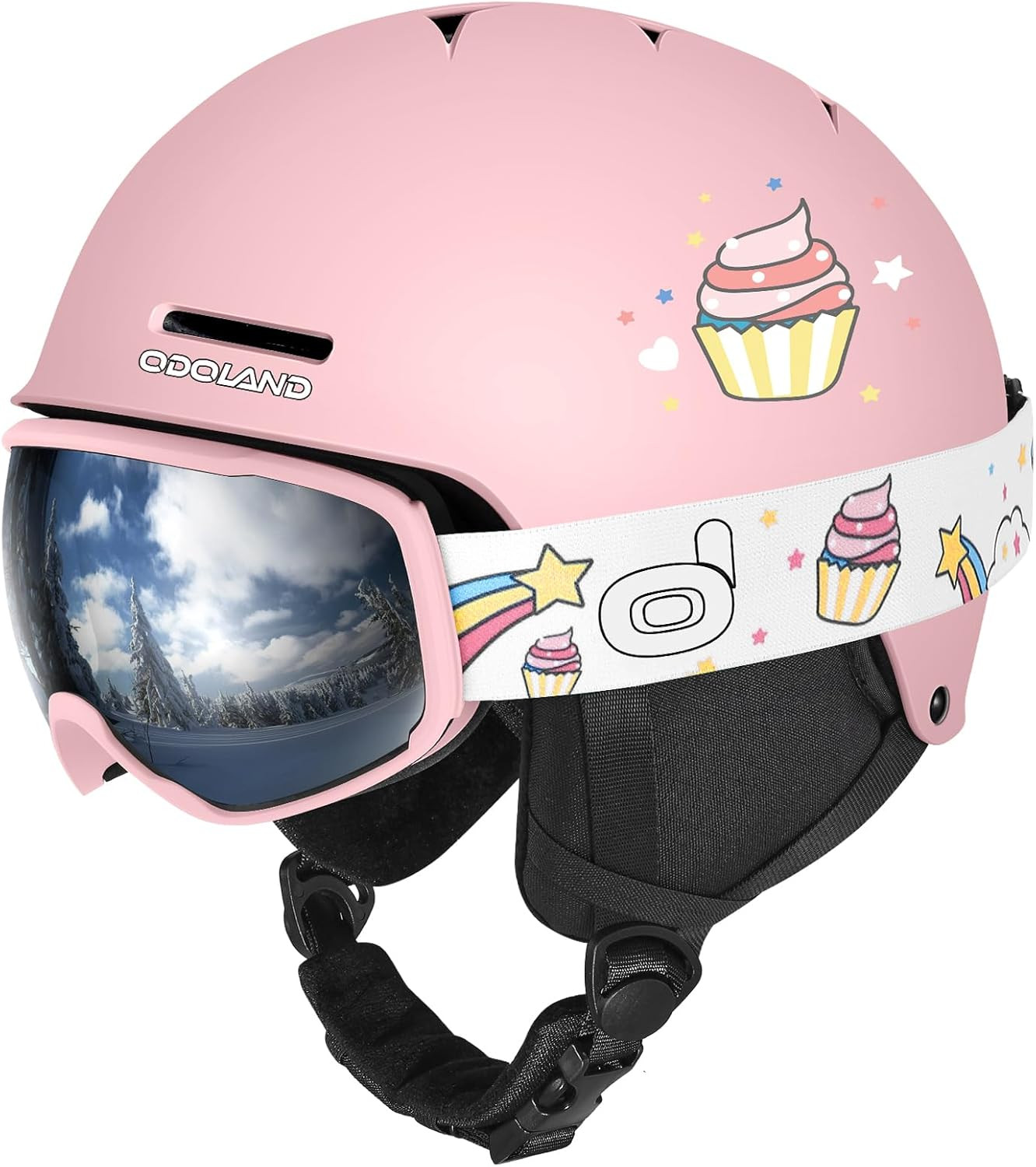 Kids Ski Helmet & Goggles Set - Shockproof Snowboard Safety 