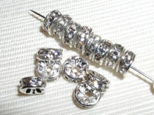 50 PCS Swarovski Rondelles 5mm Silver/Crystal F 