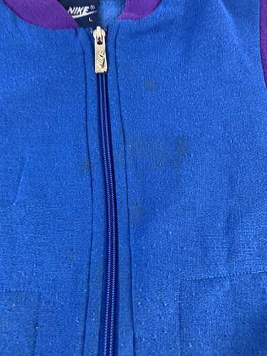 Vintage Nike Jacket Swoosh Logo Full Zip Youth XL Blue Tag 80s 90s - Picture 10 of 10