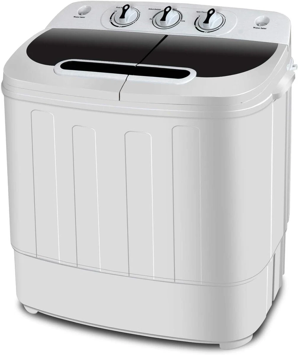 Por Mini Twin Tub Washing Machine 13LBS Compact Laundry Washer and Dryer  Combo | eBay