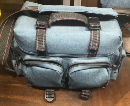 Promaster Retro Vintage Blue Large Padded Camera Bag With Compartments & Strap