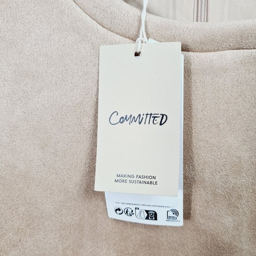 Mango - NEW - Faux Suede A-Line Mini Dress - Beige - XXL - Picture 3 of 4