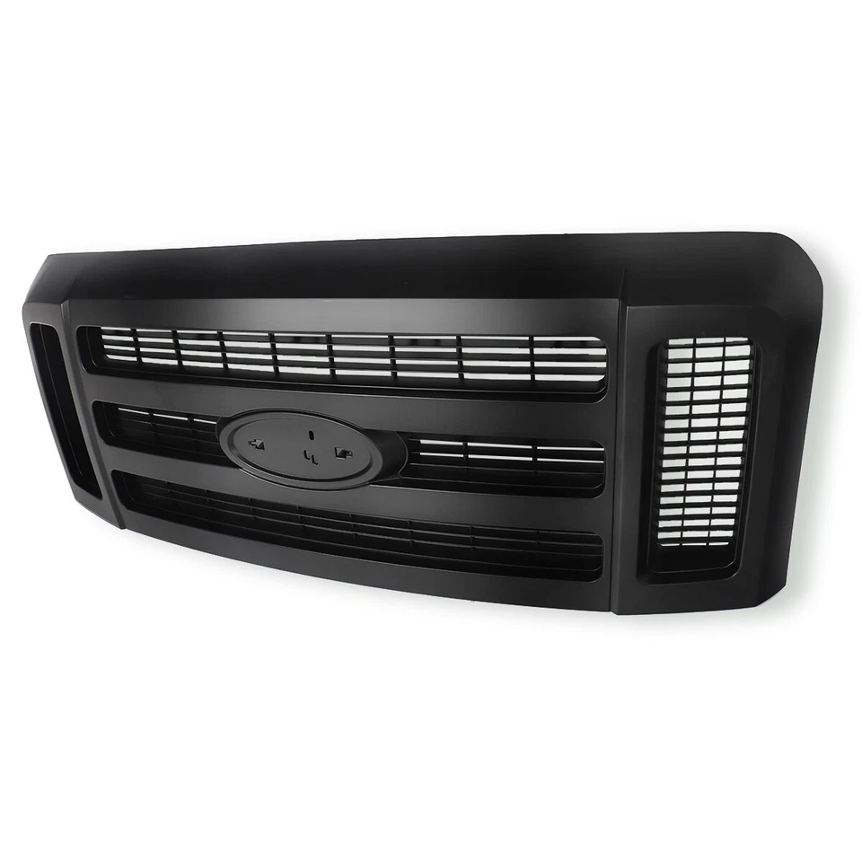 For 2008-10 Ford F250 F350 F450 F550 Super Duty XLT Matte Black Grille Assembly Foto 4 de 4