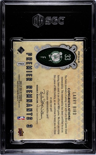 2008-09 Upper Deck UD Premier Triple Relic #PR3-LB Larry Bird No /89 (9MT) - Picture 2 of 2