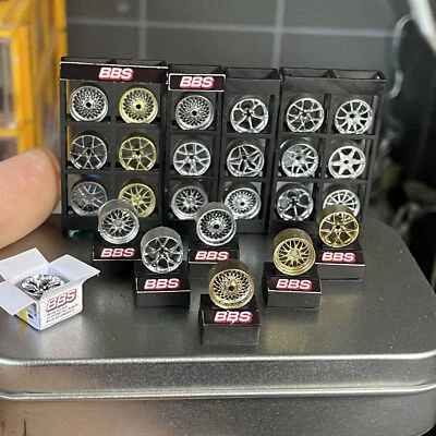 1/64 Diorama BBS Car Wheels Resin Model Car Garage Scene Display Accessory Model