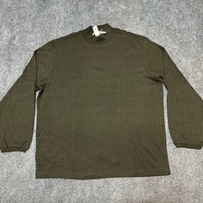 NEW Perry Ellis Sweater Mens Extra Large Green Pullover Sweatshirt Mock Neck