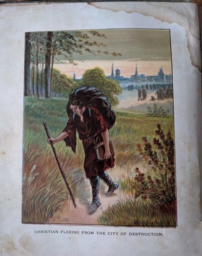 PILGRIMS PROGRESS IN WORDS OF ONE SYLLABLE JOHN BUNYAN MCLOUGHLIN BROS NY 1860S - Picture 3 of 8
