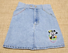 Mickey  Co. Vintage Patchwork Minnie And Mickey Jean Skirt. Girls size 6X. EUC