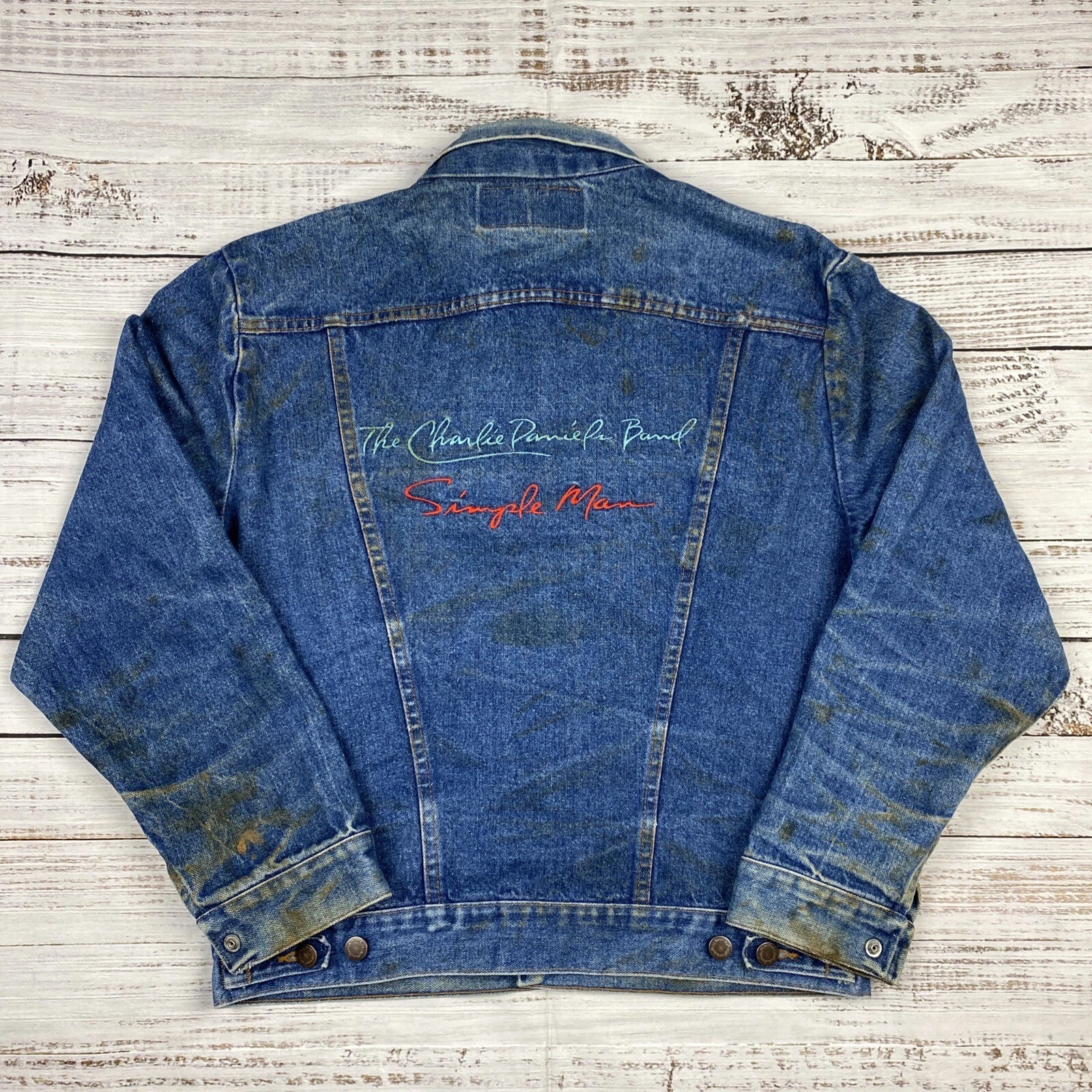 Charlie Daniels Band Wrangler M-159 Authentic Western Denim Jacket Blue Jean 40