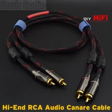 HiFi Copper Stereo 2×RCA to 2×RCA Male Audio Video Interconnect Signal Cable DIY