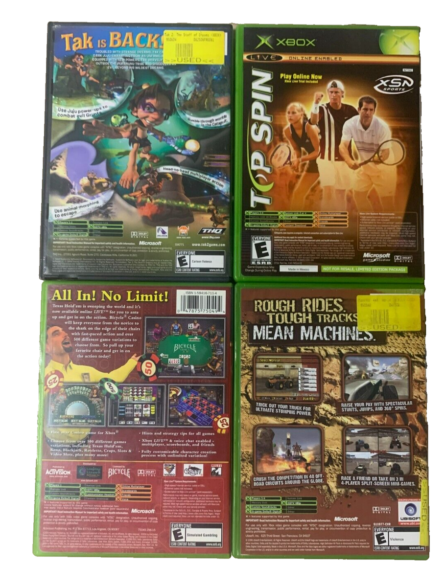 Original XBOX 4 Game Lot: Random Games, Football, Casino, Driving