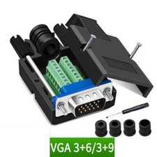 VGA DB15 Connector 3 Row 15-Pin male female computer monitor projector connector