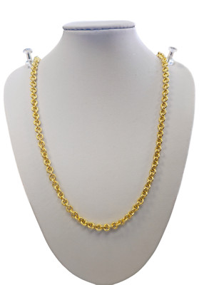 Large Rolo chain made in solid 18-karat yellow gold 24 inches | eBay