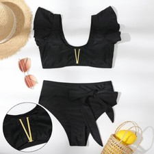 Push-Up Ruffles Padded Bra 2024 Beachwear Swimsuit Bathing Suit Two-Pieces