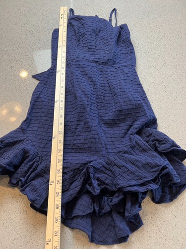 ANGEL BIBA NAVY BLUE RUFFLE FLARE SHORT DRESS SZ 8 AUS - Picture 6 of 12