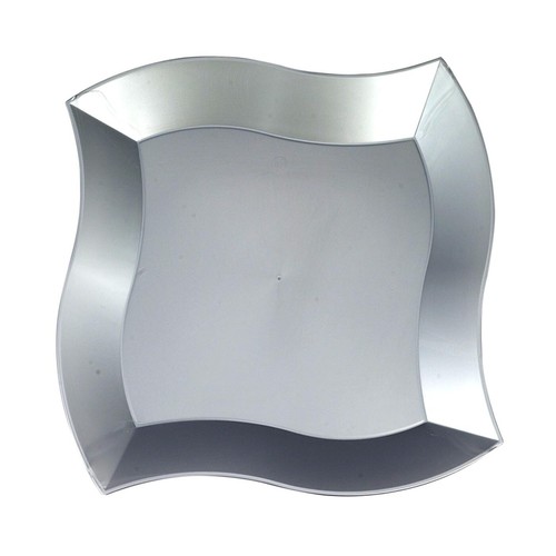 Disposable Plastic Dinnerware Set Party Package Square Wave Design Dinner Plates - Picture 39 of 57