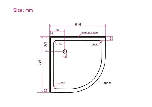 WHITE CURVED SHOWER BASES 800x800 850x850 900x900 1000x1000 MM *Free Delivery* - Picture 2 of 4