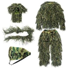 GUGULUZA Tuta Ghillie Adulto 3D Giungla Bosco Mimetica Abbigliamento Caccia