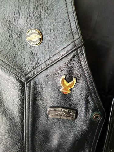 Chaleco de motocicleta de cuero genuino extra para hombre con pasadores de parche Harley Davidson talla 42 - Imagen 4 de 12