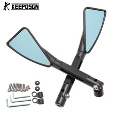 Triangle Black Motorcycle Rearview Side Mirrors For Honda Suzuki Yamaha Kawasaki