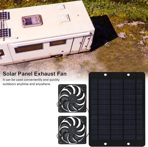 12V 10W Solar Powered Fan Waterproof Dual Exhaust Fan For Camping Greenhouse - Picture 6 of 12