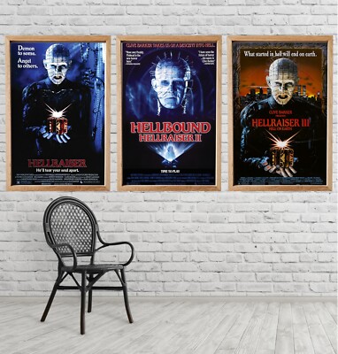 HELLRAISER I and II III Movie Poster Horror  film plakat