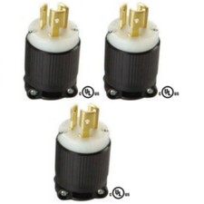 NEMA L5-15 Grounding Locking Plug, 15A 125V AC, 2 Pole 3 Wire, cUL Listed