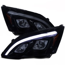 For 07-11 Honda CR-V Smoked Black Projector Headlights w/DRL 