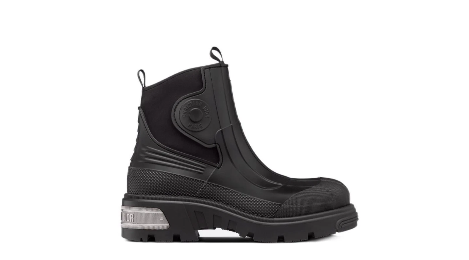 Bottes cheville en caoutchouc technique Christian Dior Genesis noires 41