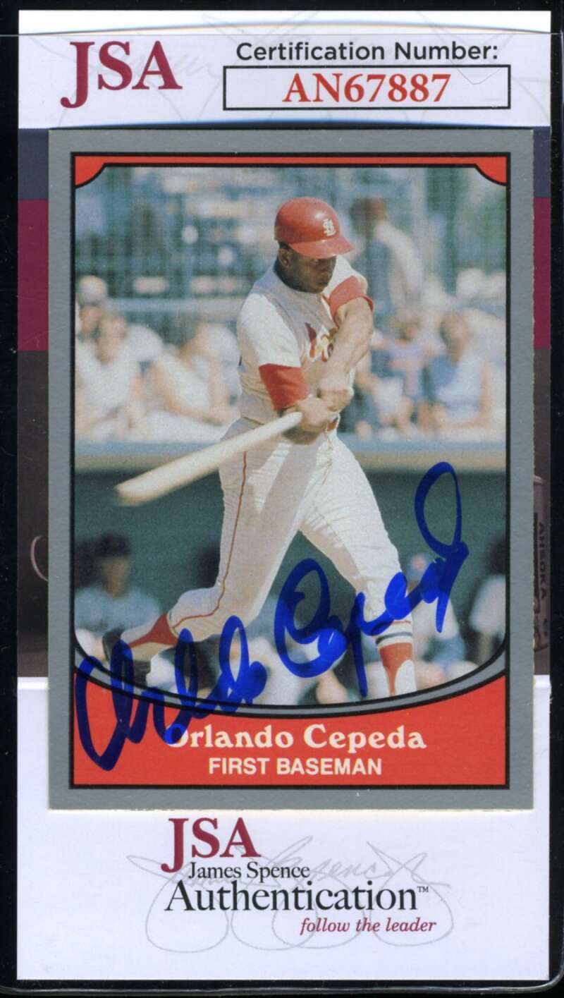 Orlando Cepeda JSA Coa Signed 1990 Pacific Legends Autograph