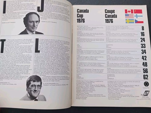 1976 Canada Cup Hockey Coupe Canada Hockey Program English / French - Picture 3 of 18