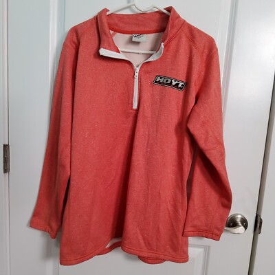 Team Hoyt Archery Pullover 1/4 Zip Women's XXL Fleece Lined Orange Heather  Top