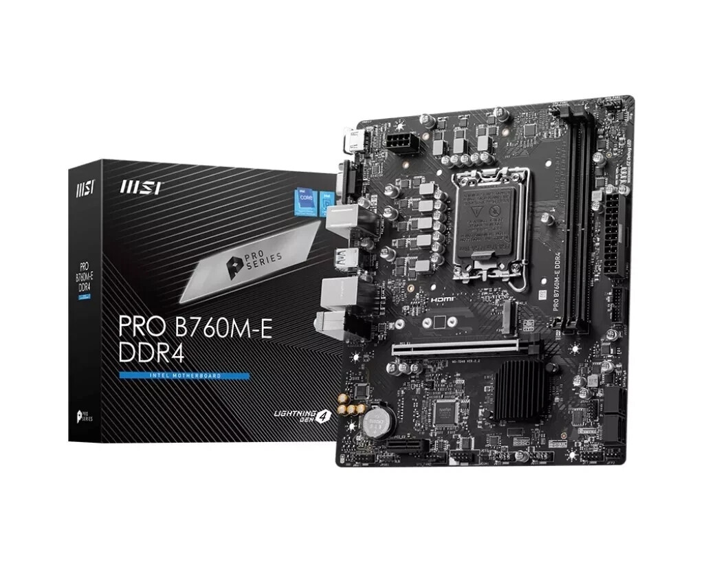 Msi PRO B760M-E DDR4 Micro ATX Motherboard INTEL B760 HDMI/VGA LGA