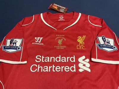 WARRIOR Liverpoolフルパッチレプリカユニフォーム ジェラード WARRIOR LIVERPOOL STEVEN GERRARD 1997-2015 SOCCER JERSEY SIZE M