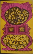 DOORS BG 67 OP1 FILLMORE 1967 Concert poster BILL GRAHAM BONNIE MACLEAN signed