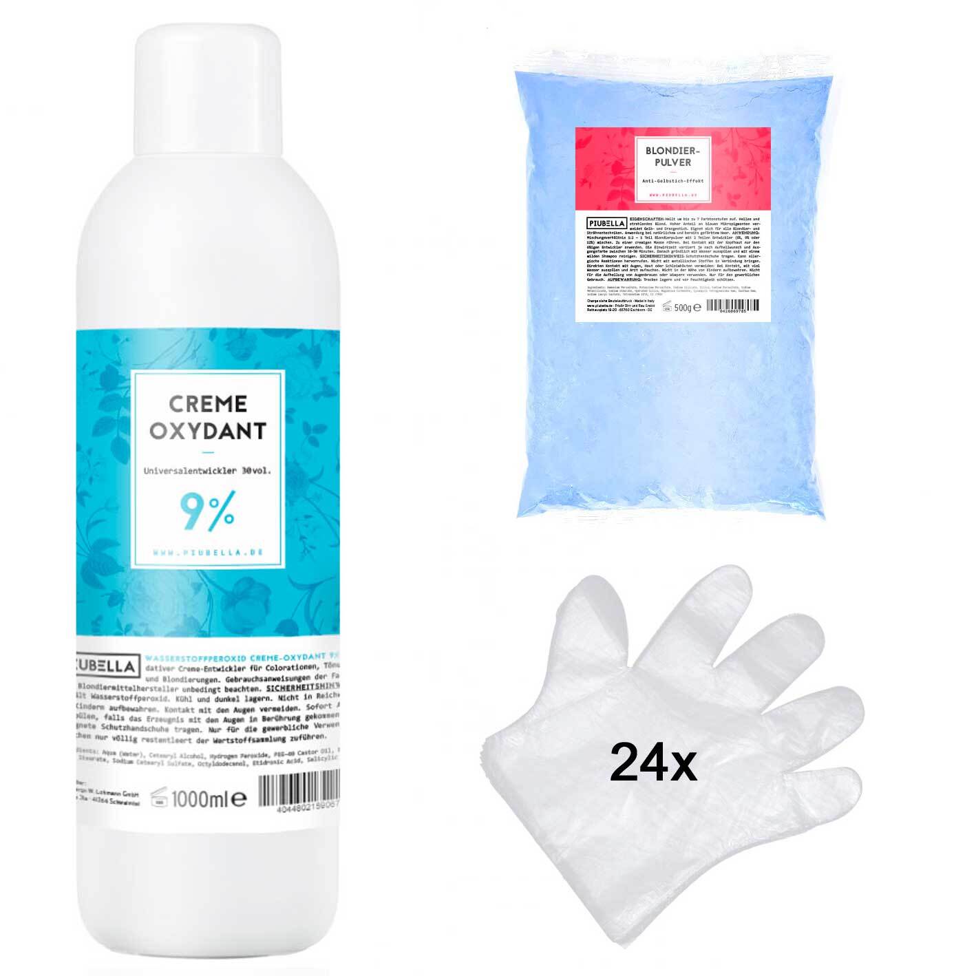 Крем-оксидант Piubella универсальный осветлитель 9 1000 мл 500 г порошка для осветления 3390₽